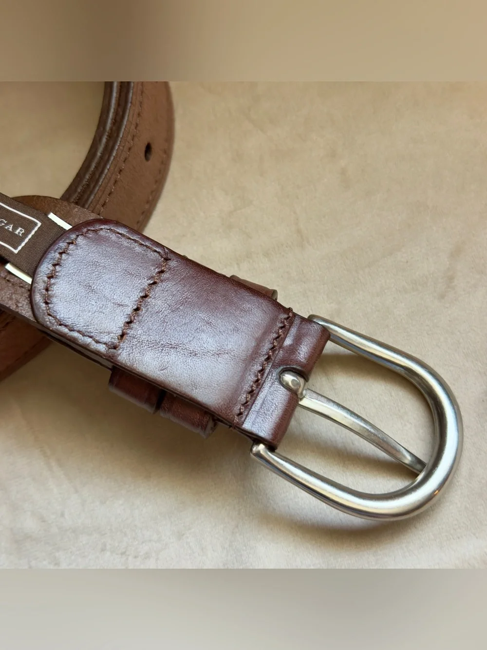 Trafalgar Brown Leather Belt with Silver Buckle